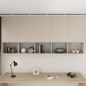 书房实木吊柜多层墙壁柜手办墙柜全实木客厅大容量挂柜壁挂式书柜