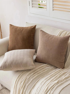 日式简约现代法式北欧风清新抹茶绿燕麦奶茶色客厅沙发靠枕抱枕套