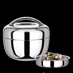 304不锈钢双层苹果型保温分隔饭盒成人小学生女便当盒便携2层饭缸