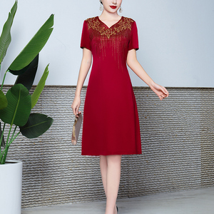 儿子结婚喜婆婆穿的衣服2022年夏装五一喜妈妈礼服胖丈母娘婚宴装
