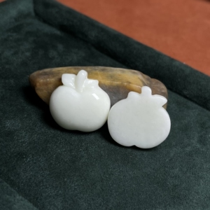 陕西西安特产蓝田玉苹果吊坠寓意平安喜乐小苹果包挂天然玉石