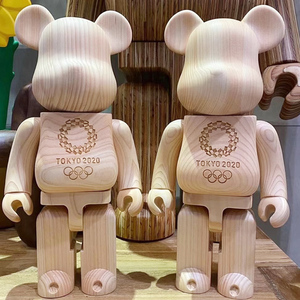 bearbrick日本东京奥运限定木头熊暴力熊摆件潮流ins家居桌面装饰
