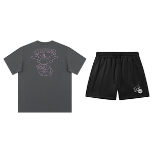 有志者UZIS 夏季运动服套装男篮球跑步美式短袖短裤和平鸽+回形针