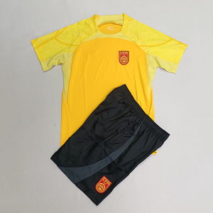 中国队球衣23赛季国足训练服吴磊郑智足球服套装比赛训练队服短袖