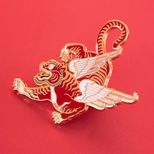 梵禾本命年虎年如虎添翼徽章老虎胸针男高档配饰新年别针女虎饰品