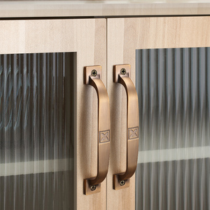 新中式衣柜门把手手柄仿古铜橱柜门拉手抽屉柜子明装门把手免打孔