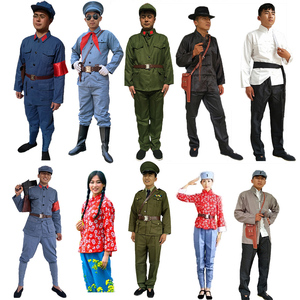 老绿红军65式棉麻妇女男游击队八路军百姓村姑二狗汉奸长衫北伐军