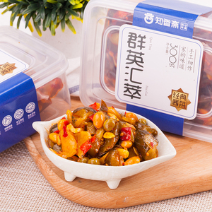 知香斋15年酱菜群英荟萃黄瓜豌豆下饭菜腌咸菜开胃泡菜 盒装300g