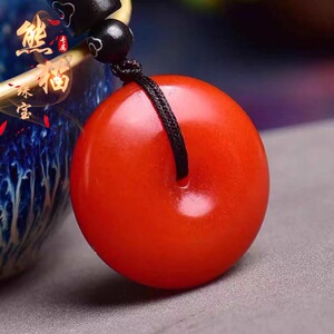 天然保山南红玛瑙平安扣貔貅吊坠项链金刚星月菩提男女款配饰品