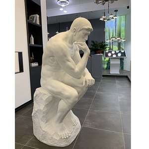 思想者摆件著名思考者艺术品雕塑石膏雕像人物模型玻璃钢道具装饰