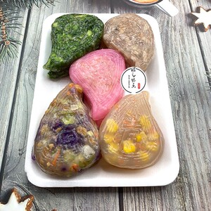 潮汕果品小桃粿汕头特产传统小吃红壳桃粿韭菜水晶粿广东早茶点心