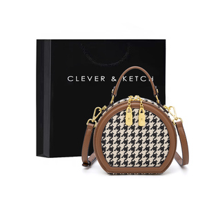 新款潮时尚小众斜挎包洋气小圆包单肩包女cleverketch箱包旗舰店