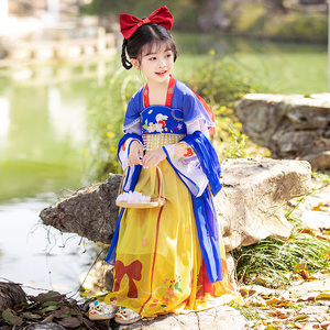 女童古风汉服超仙白雪公主改良小女孩夏季连衣裙春秋儿童古装超仙