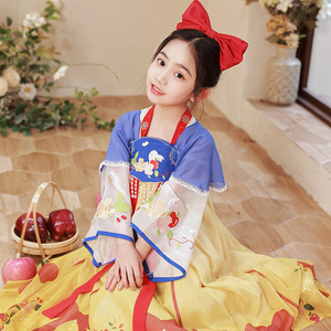 女童汉服春秋白雪公主襦裙儿童古装超仙连衣裙春款飘逸古风国学服