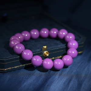 【安娜珠宝日记】天然7a紫云母手链女皇家帝王紫色水晶手串