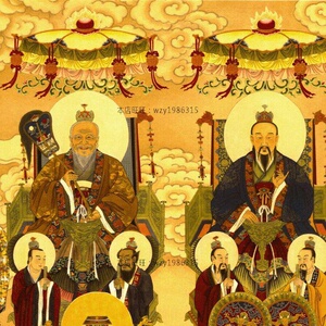 600人付款淘宝画新古典天地挂画印刷堂神佛单幅全神图人物q同无框油画