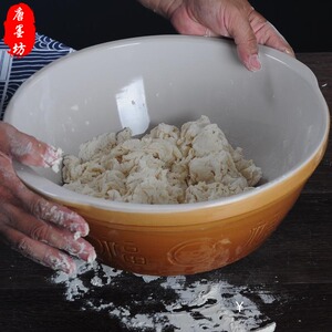 老式陶瓷和面盆大号加厚瓦盆发面盆厨房和面发面陶瓷盆家用面盆包