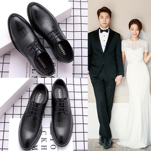 2022新郎结婚拍婚纱照礼鞋内增高英伦商务休闲皮鞋男士配西装伴郎