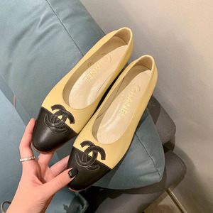 chanel/香奈儿女鞋 2020新款小香双c拼色经典小单鞋浅口平底鞋