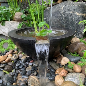 大理石材流水钵石头盆喷泉户外庭院鱼池喷水景观室内装饰石雕摆件