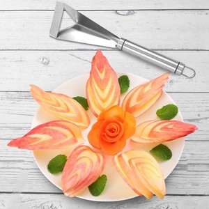 苹果三角水果推刀不锈钢花式拼盘雕花刀雕刻工具切花神器