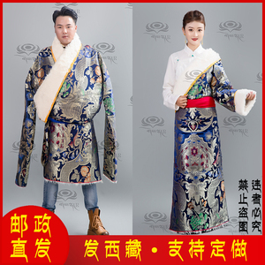 新款西藏藏族民族风藏式冬季厚款情侣藏袍男女款加厚藏装康巴藏服