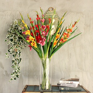 仿真植物 pu仿真大剑兰花 装饰插花 绢花剑兰单支 高档仿真瓶花