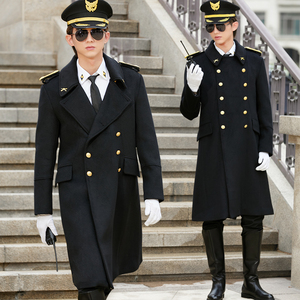 广图羊绒大衣男德国军装中长款羊毛呢子修身双排扣加厚过膝德军