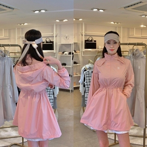 韩国原单高尔夫服装女士新春秋防晒风衣雨衣外套golf修身速干风衣