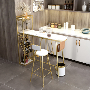 餐厅多功能一体餐桌阳台高脚桌简约现代吧台桌北欧隔断酒架高吧桌