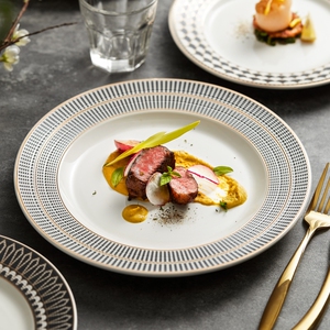 yizern一亨西餐盘创意菜碟陶瓷日式餐具主餐盘意面盘法式牛排餐盘