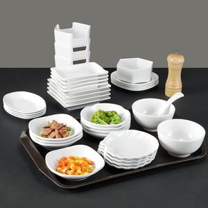 密胺餐具中式快餐店碗碟套装自选快餐打菜碟食堂菜碟托盘餐厅商用