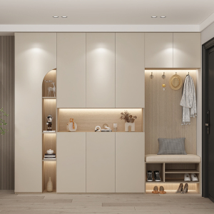 简约现代入户门厅柜鞋柜轻奢进门玄关柜一体靠墙客厅通顶展示柜子