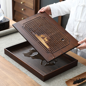 竹长方形茶盘家用2021新款简易托盘实木茶具干泡小型储水式小茶台