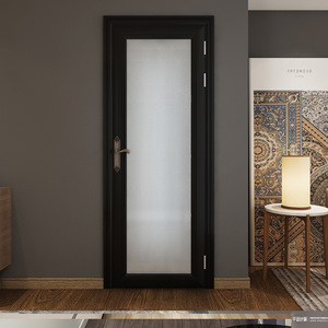 德拉卫生间厕所门铝镁合金黑色现代北欧厕所门玻璃浴室门平开定制