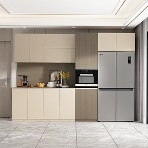 餐边柜酒柜一体靠墙高柜厨房嵌入式冰箱柜定制储物柜简约现代轻奢