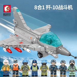 乐高积木歼10战斗机八合一益智拼装模型玩具小颗粒男孩6岁以上