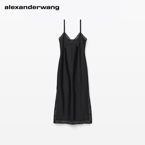 alexanderwang亚历山大王女士蕾丝饰边修身吊带连衣裙