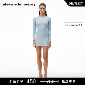 [甄选6折]alexanderwang亚历山大王bodywear系列长袖圆领连衣裙