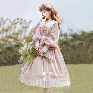 【情书】原创op长袖lolita裙中长lo裙法式秋季洛丽塔公主裙连衣裙