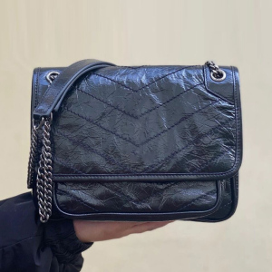 杨树林niki包新款流浪包复古油蜡皮邮差包真皮女包百搭链条斜挎包