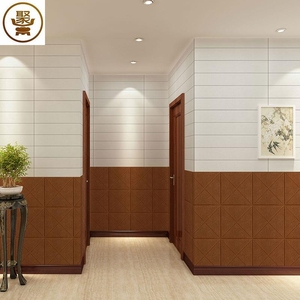 3d立体炕围墙贴泡沫墙裙软包幼儿园墙围护墙板天花板装饰木纹自粘