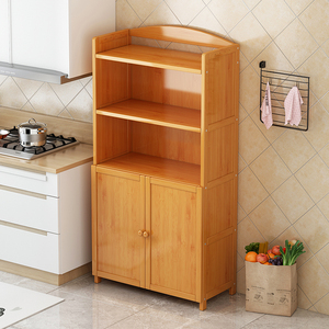 厨房柜餐边柜子储物柜置物柜微波炉架子烤箱家用楠竹橱柜锅具碗柜
