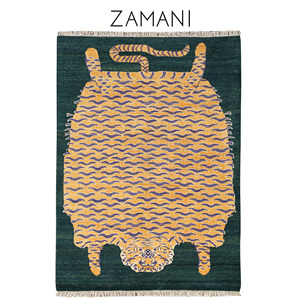 150x96 ZAMANI™ 西藏老虎地毯 手工羊毛中国风 新中式 客厅卧室