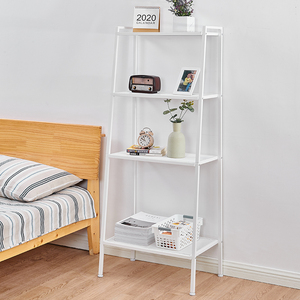 魔厨邦客厅卧室书架白色置物架落地梯形厨房收纳架阳台储物花架