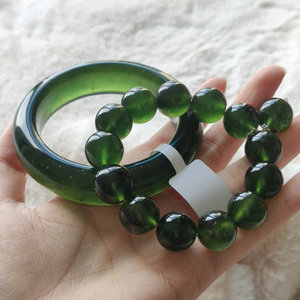 泰山玉手串泰山玉深海绿手串泰山玉玻璃种手串泰山玉男士女士手串