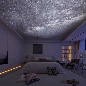 梦幻星空顶天花板卧室房间壁纸欧式儿童房装饰简约3d月球墙纸墙布