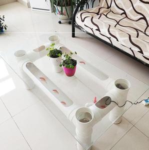 源头工厂网红养鱼茶几pvc管道创意养鱼管pvc管阳台水管养鱼缸流水