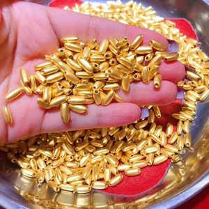 999鼠年有米硬金黄金大米手链3d硬金大米粒黄金本命年足金大米