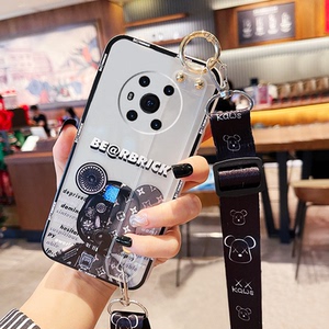 适用荣耀magic3手机壳新款华为magic3至臻版pro女款斜挎带挂绳挂脖